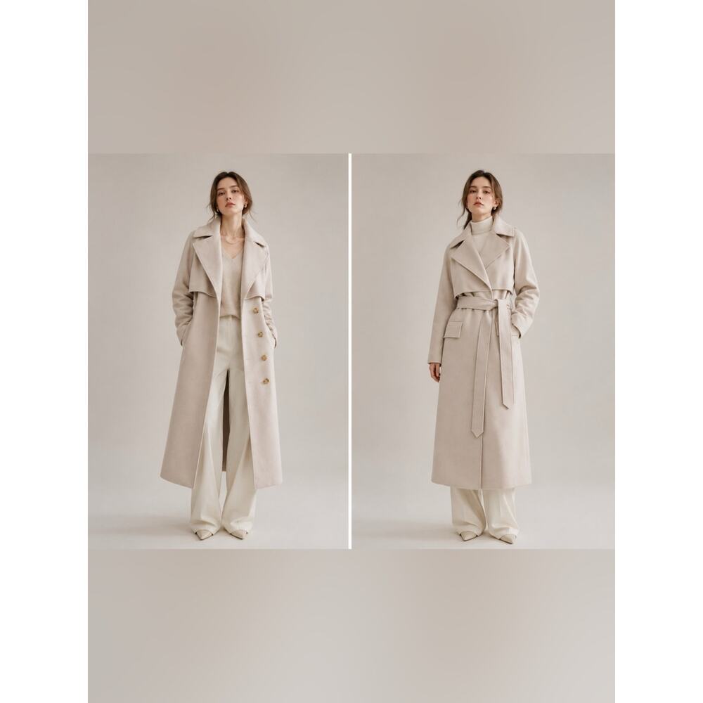Burberry Women’s Long Belted Cashmere blend long coat $2590 US8 - Picture 2 of 12